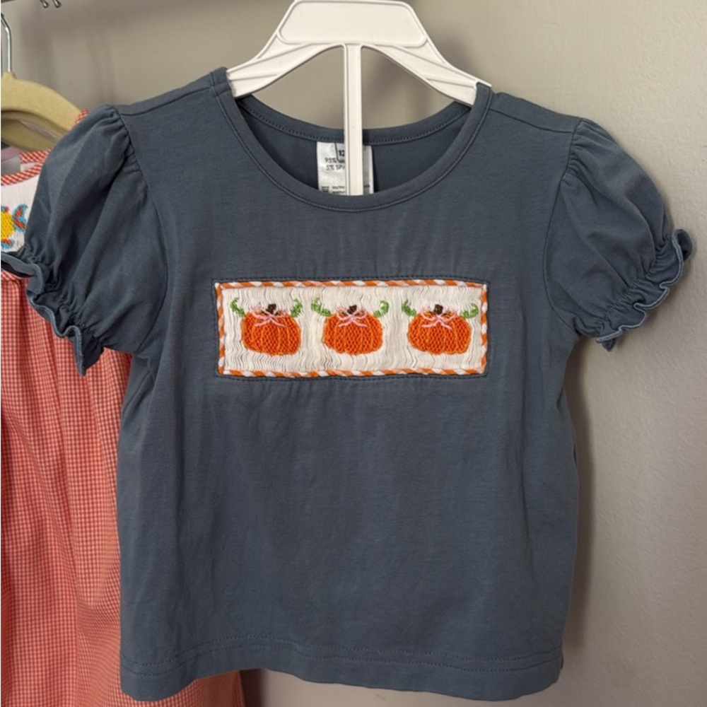 12m Pumpkin Embroidered Set